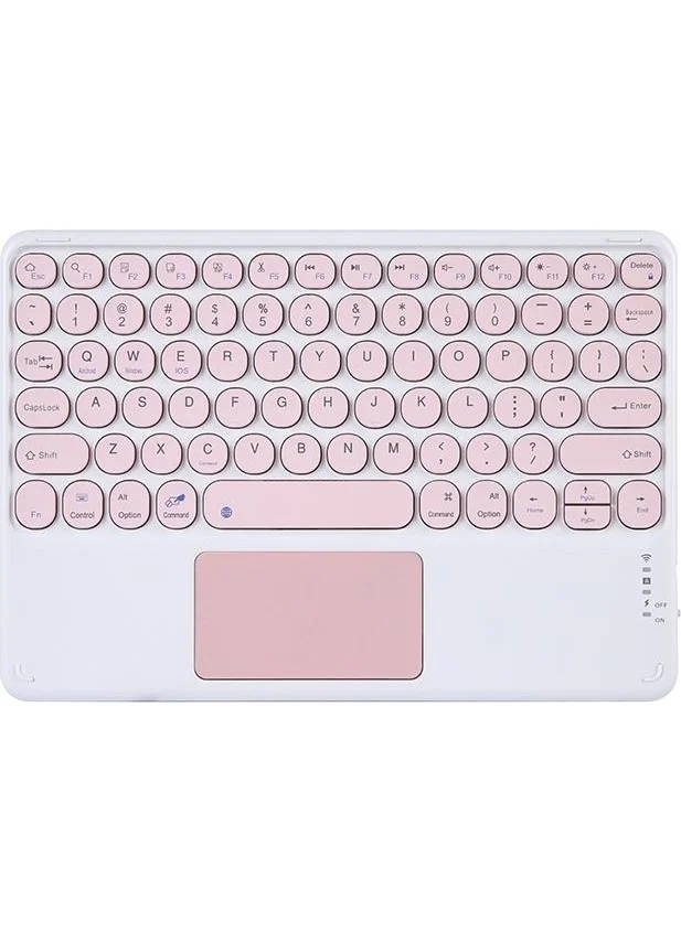 Valkyrie Wireless Touchpad Bluetooth Keyboard - Ios Android Windows Compatible - Turkish Language - Rechargeable - Ultra Thin - Type-C Input Pink
