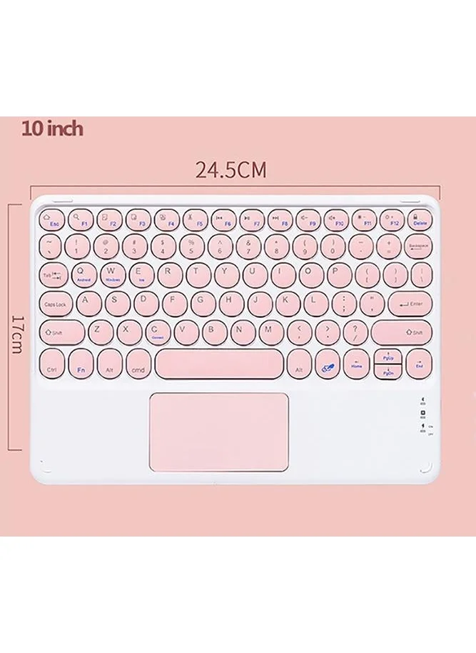 Valkyrie Wireless Touchpad Bluetooth Keyboard - Ios Android Windows Compatible - Turkish Language - Rechargeable - Ultra Thin - Type-C Input Pink
