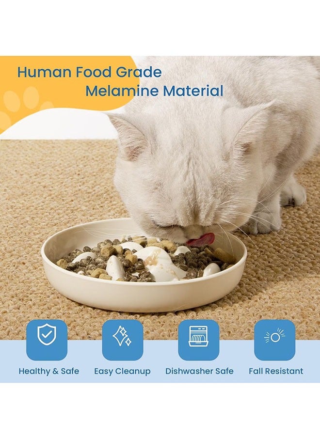 زفيف قطة بطيئة تغذية وعاء الطعام ، بركة الأسماك تصميم الميلامين متعة اللغز السلاح وعاء تغذية ، مضاد للقيء مضاد للذوبان صحية الأكل الأوعية الأليفة الأليفة - Image 2