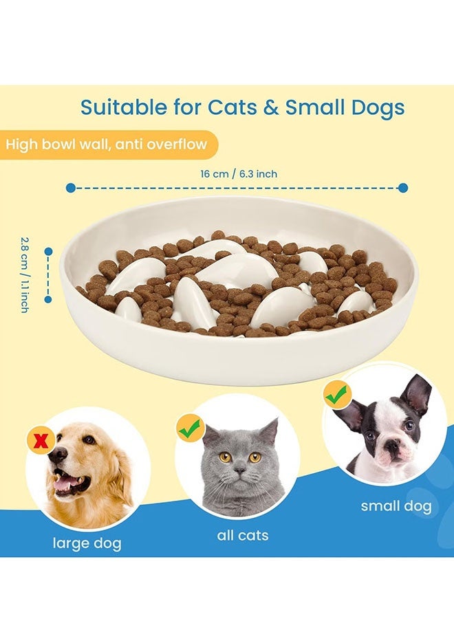 زفيف قطة بطيئة تغذية وعاء الطعام ، بركة الأسماك تصميم الميلامين متعة اللغز السلاح وعاء تغذية ، مضاد للقيء مضاد للذوبان صحية الأكل الأوعية الأليفة الأليفة - Image 3