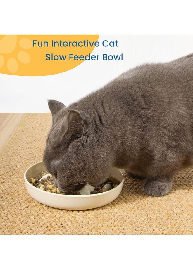 زفيف قطة بطيئة تغذية وعاء الطعام ، بركة الأسماك تصميم الميلامين متعة اللغز السلاح وعاء تغذية ، مضاد للقيء مضاد للذوبان صحية الأكل الأوعية الأليفة الأليفة - Image 5