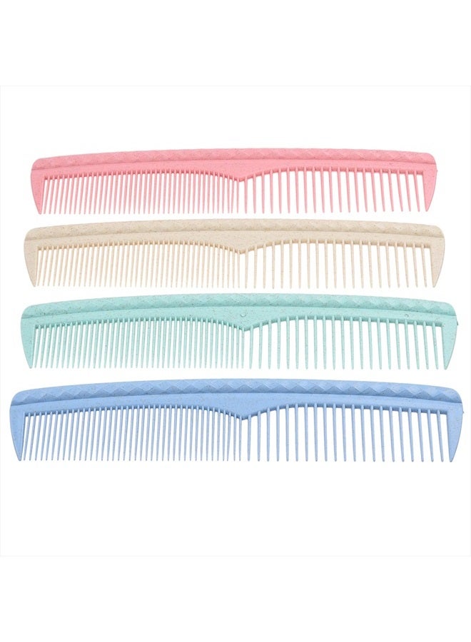 Kare Kind Kare & Kind Hair Combs Set - Colorful 4 pcs Durable Plastic Combs - (7.46 inches) - Coarse and Fine Tooth - For Combing, Hairstyling, Trimming, Cutting - Home and Hair Salons - For Men, Women, Kids - Image 1