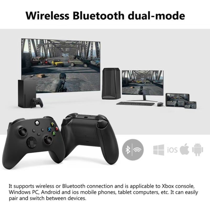 Wireless Bluetooth Gamepad: Black Dual-mode Controller - Customizable Button Mapping Share Button Gamepad for Xbox Consoles, Windows 10 PCs, Android iOS Mobile Devices, Tablets and Avid Gamers - Image 2