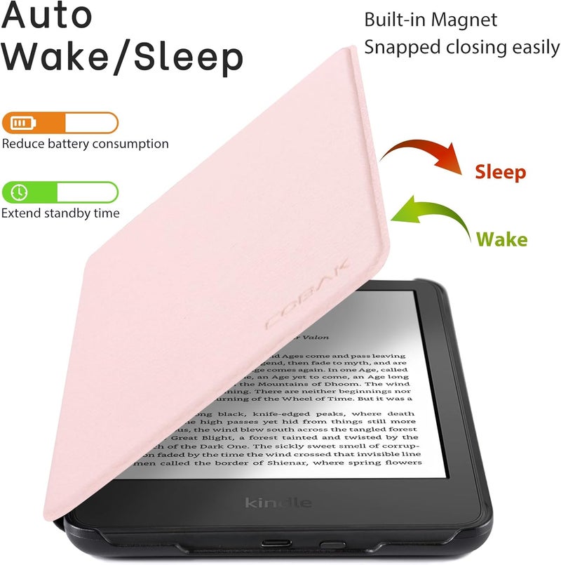 CoBak Case for All New Kindle 11th Generation 2022 Release Only - Ultra Slim PU Leather Smart Cover with Auto Sleep and Wake, Premium Protective Case for Kindle Basic - Image 3