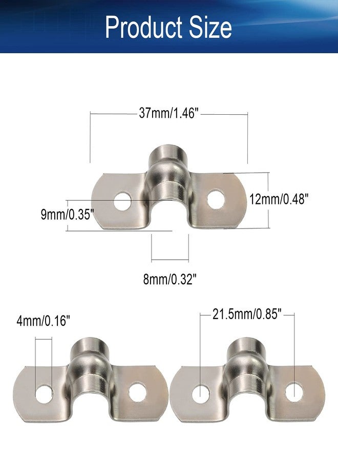 Yinpecly 50Pcs 304 Stainless Steel Rigid Pipe Strap 0.3" Tension Tube Clip Clamp with 2 Holes Tube U Bracket Clamp Hanger - Image 2
