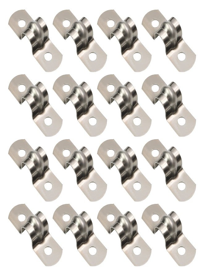 Yinpecly 50Pcs 304 Stainless Steel Rigid Pipe Strap 0.3" Tension Tube Clip Clamp with 2 Holes Tube U Bracket Clamp Hanger - Image 1