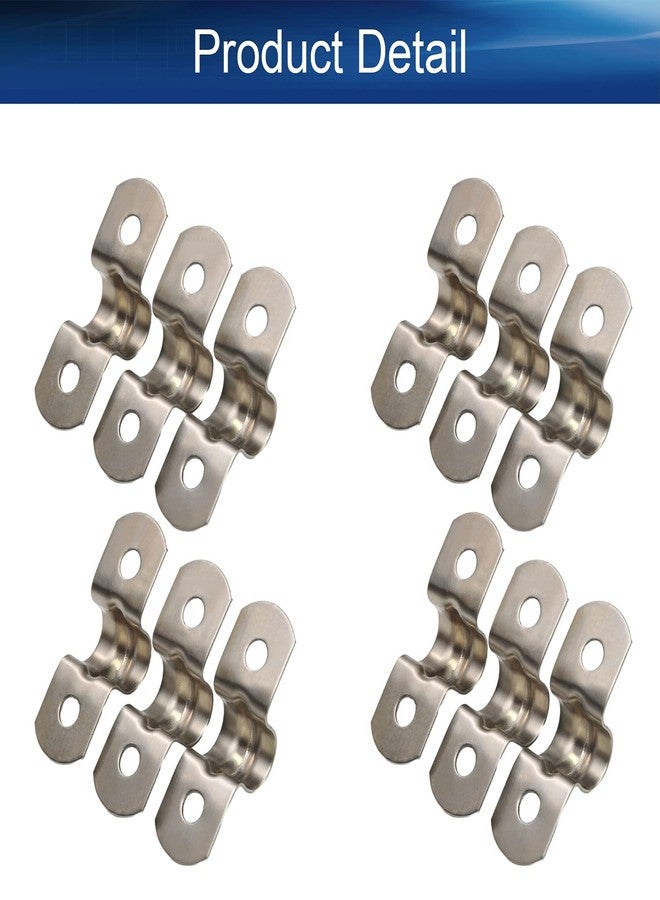 Yinpecly 50Pcs 304 Stainless Steel Rigid Pipe Strap 0.3" Tension Tube Clip Clamp with 2 Holes Tube U Bracket Clamp Hanger - Image 4