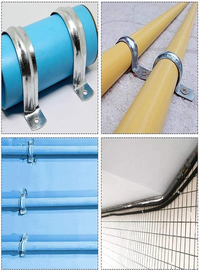 Yinpecly 50Pcs 304 Stainless Steel Rigid Pipe Strap 0.3" Tension Tube Clip Clamp with 2 Holes Tube U Bracket Clamp Hanger - Image 5