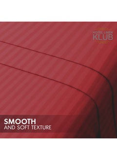 Hotel Linen Klub Stripe Microfiber Maroon Fitted Sheet Single 90x190 cm  - Image 5