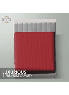 Hotel Linen Klub Stripe Microfiber Maroon Fitted Sheet Single 90x190 cm  - Image 2