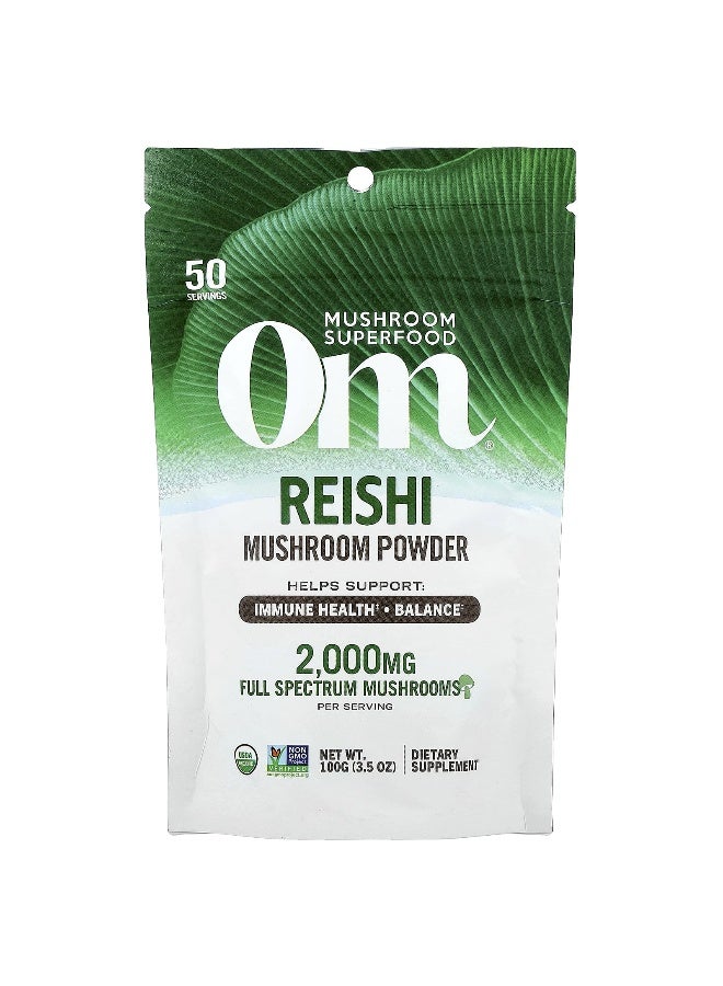 Om Mushrooms, Reishi, Mushroom Powder, 3.5 oz (100 g) - Image 1