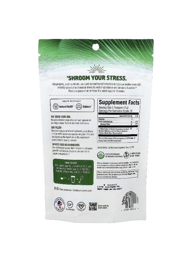 Om Mushrooms, Reishi, Mushroom Powder, 3.5 oz (100 g) - Image 2