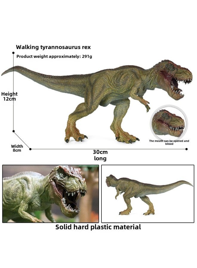 Children's Jurassic 3 Dinosaur Toy King Kong Tyrannosaurus Giant Beast Dragon Triceratops Mecilosaurus Animal Model Set-Color:MC Walking Tyrannosaurus Rex (mouth Movable) - Image 1