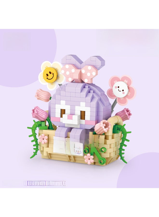 LOZ8801 Cute Pet Alliance Panda Flower Building Blocks Micro-particle Assembled Toys Children's Toys-Color:8802 Yoga Panda - Image 5
