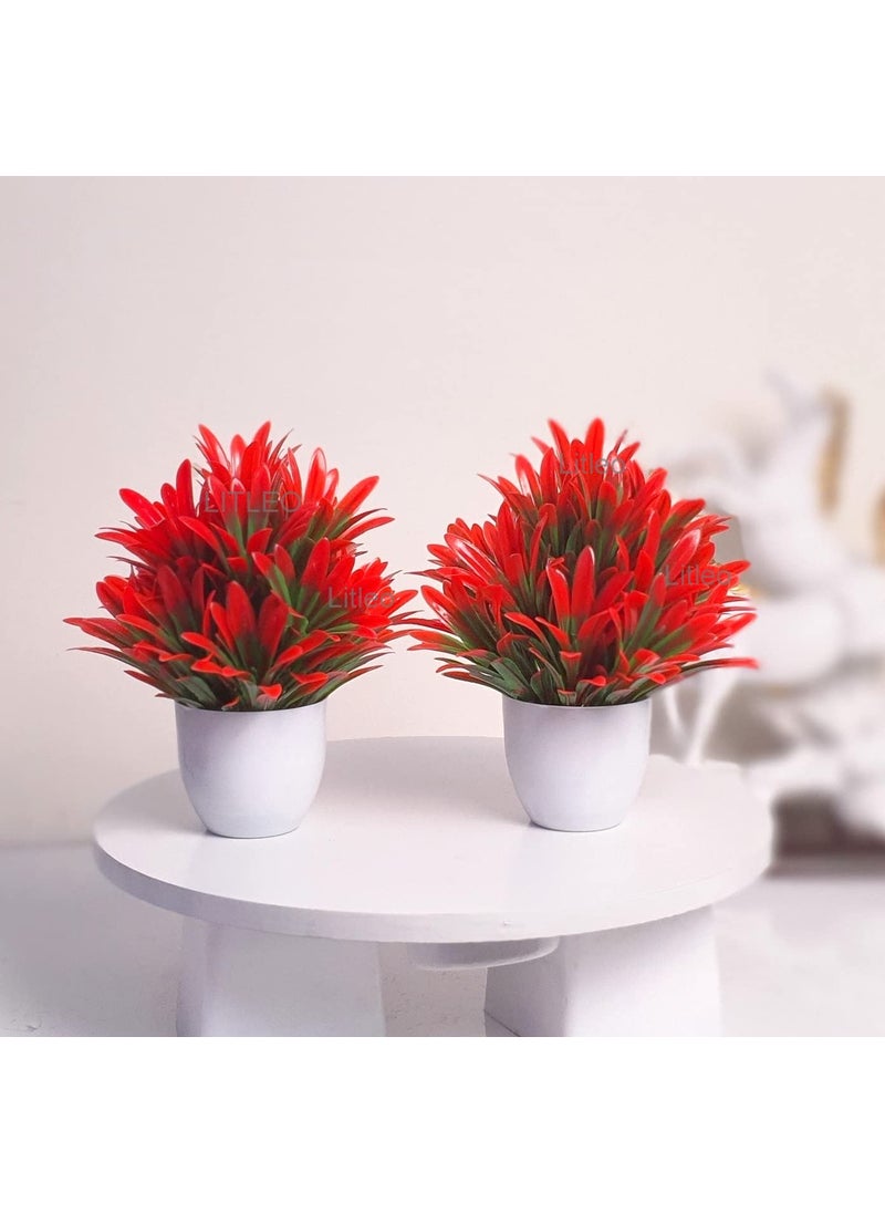 Litleo Litleo Set of 2 Artifical Plant with Pot for Home Decor GiftOffice Temple 