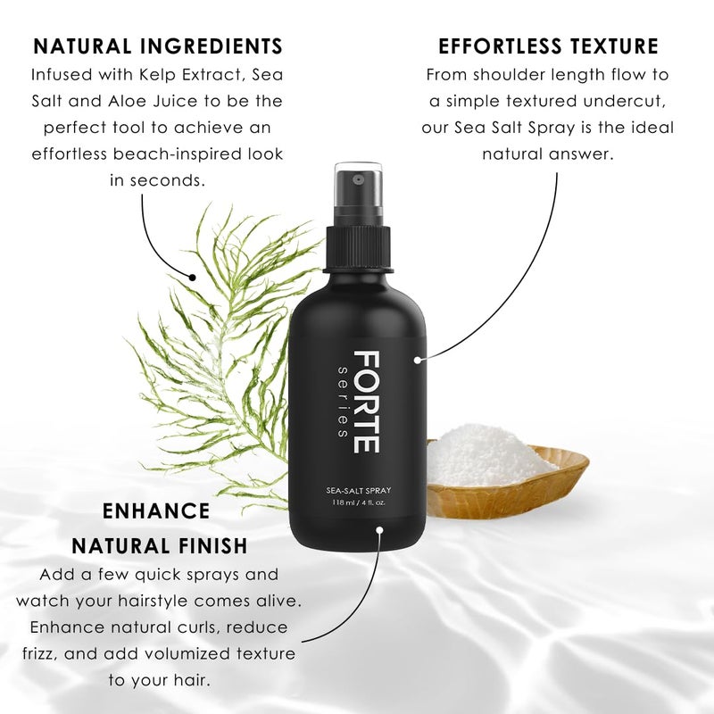 Alex Costa Sea-Salt Spray by Forte Series for Men | Volumizing & Texturizing Sea Salt Spray for Beachy Surfer Hair, Volume Hairspray for All Hair Types, (4 oz) - Image 3