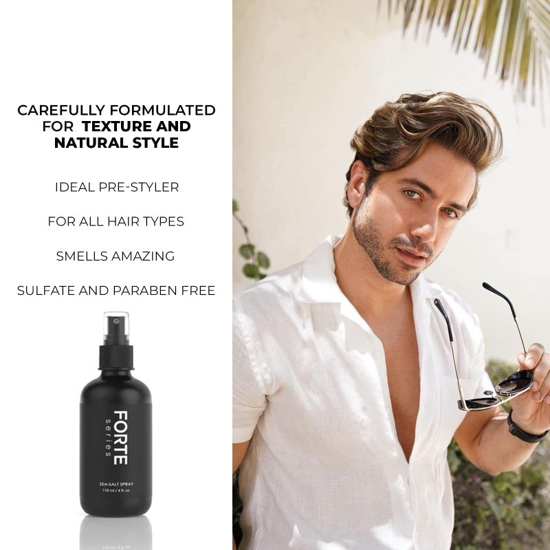 Alex Costa Sea-Salt Spray by Forte Series for Men | Volumizing & Texturizing Sea Salt Spray for Beachy Surfer Hair, Volume Hairspray for All Hair Types, (4 oz) - Image 5