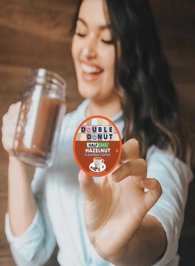 Double Donut Coffee Half Caff Hazelnut Flavored Coffee Pods, Medium Roast Coffee Compatible with Keurig K Cups Brewers 72 ct - Image 4