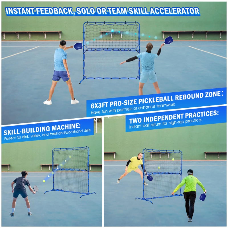 Winthai Pickleball Practice Rebounder Net with Pro Paddles Set for Dink Volley Solo Training Equipment, Mini Pickleball Net 2in1 Trainer for Outdoor Driveway Backyard and Indoor Garage, Easy Setup & Storage - Image 2