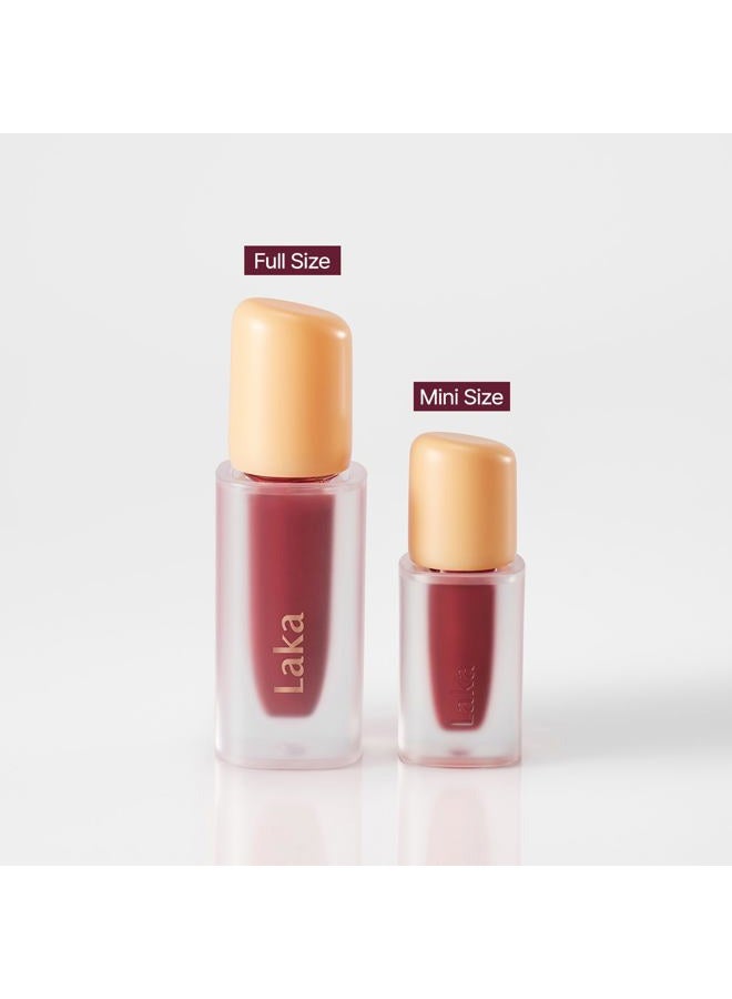 LAKA تلوين الشفاه الفاكهي اللامع ميني، صبغة شفاه متألقة مع طيف واسع من الألوان، قوام مرطب وخفيف الوزن، صبغة جريئة تدوم طويلاً، غير لزجة، نباتية، جمال كوري (127 وردي) - Image 4