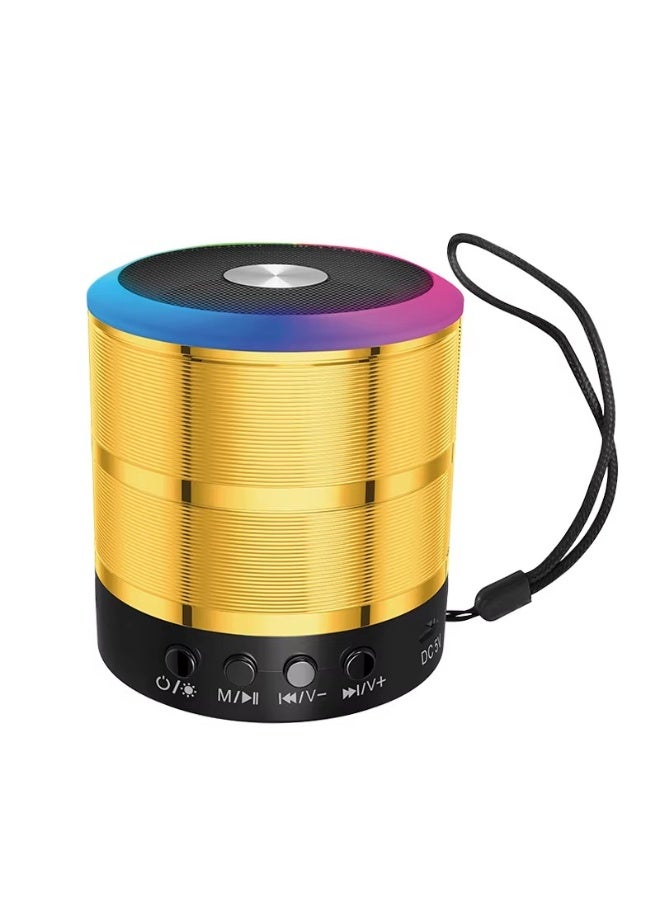 WS-887 RGB Bluetooth Speaker – Portable Wireless Stereo Speaker with Dynamic RGB Lighting, FM Radio, AUX Input, Built-in Microphone, Rechargeable Battery, Clear Sound for Phone, Tablet, Laptop, Home & Outdoor Use - Multicolour - Image 5