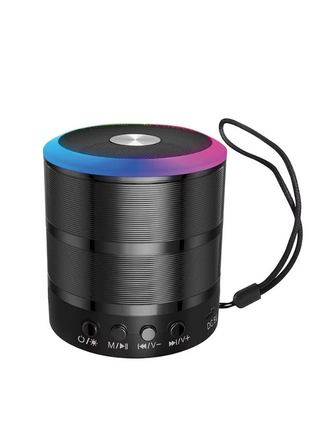 WS-887 RGB Bluetooth Speaker – Portable Wireless Stereo Speaker with Dynamic RGB Lighting, FM Radio, AUX Input, Built-in Microphone, Rechargeable Battery, Clear Sound for Phone, Tablet, Laptop, Home & Outdoor Use - Multicolour - Image 1