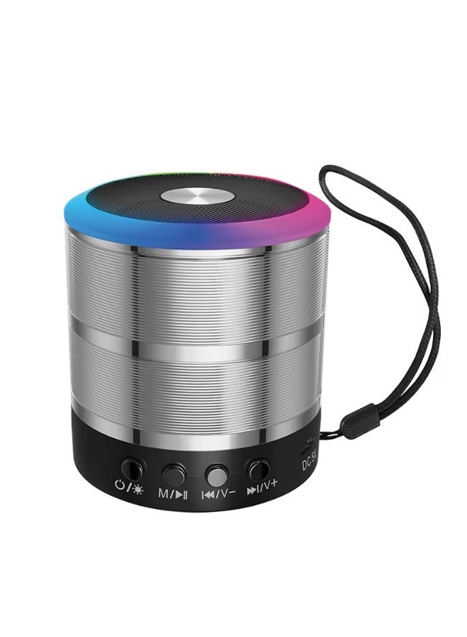 WS-887 RGB Bluetooth Speaker – Portable Wireless Stereo Speaker with Dynamic RGB Lighting, FM Radio, AUX Input, Built-in Microphone, Rechargeable Battery, Clear Sound for Phone, Tablet, Laptop, Home & Outdoor Use - Multicolour - Image 4