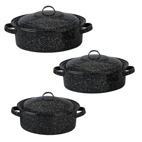 Granite Ware 6-Piece Enameled Steel Casserole Set with Lids, 3/5/6 Qt, Oven Safe to 935°F - Image 1