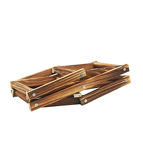 MUGLIO Foldable Wooden Wine Bottle Holder Free Standing Natural Wine Shelves for Pantry 2 Slots for 3 Bottles Wine Rack - Image 2