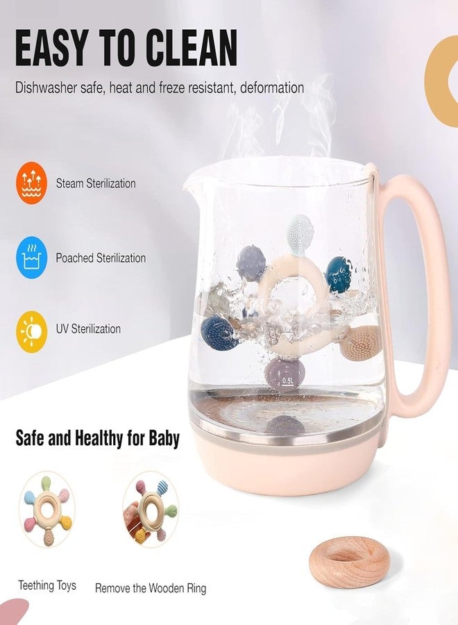 Six Sigma SIXSIGMA Baby Teething Toys Silicone Teethers Bpa Free Wooden Teether Newborn Infant Toys Gifts Soft Silicone Infant Rattle for Mouth 2 in 1 Teething Toy for Babies 3 6 9 12 18 Months - Image 5