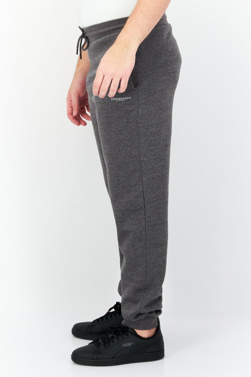 CROSSHATCH Men 2 Pcs Regular Fit Brand Logo Jogger Pants, Grey - Image 2
