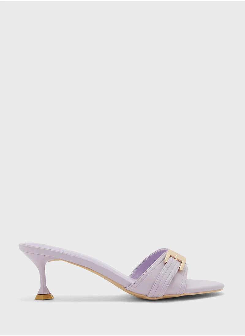 ايلا Buckle Detail Mule Heel Sandal