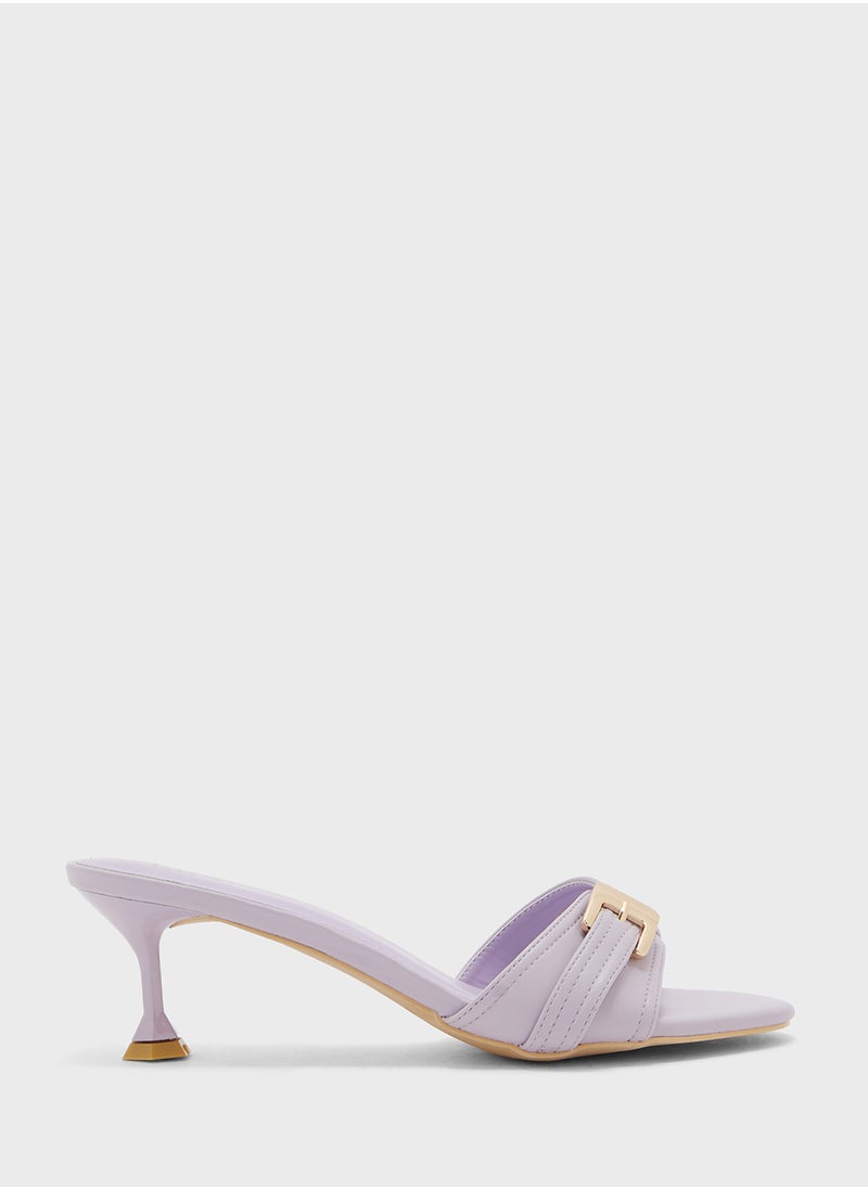 ELLA Buckle Detail Mule Heel Sandal  - Image 1