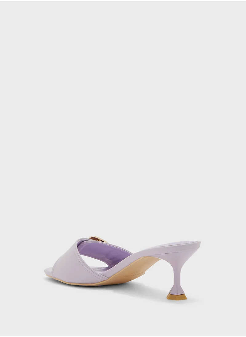ELLA Buckle Detail Mule Heel Sandal