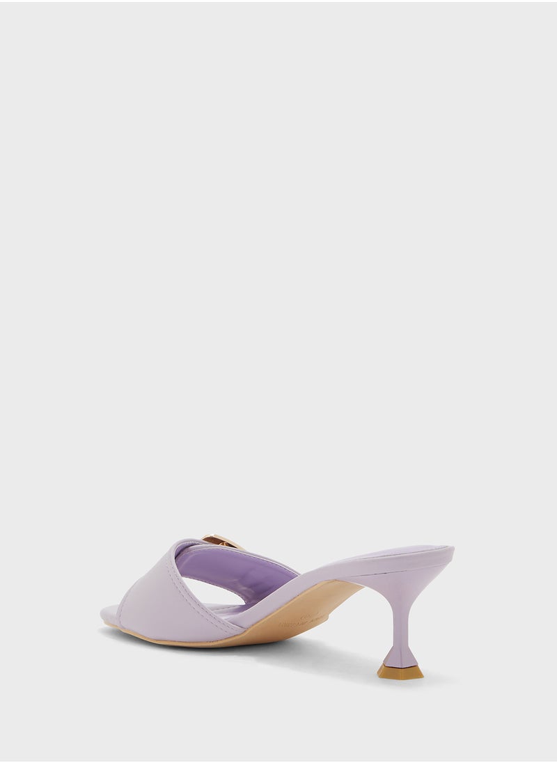 ELLA Buckle Detail Mule Heel Sandal  - Image 3