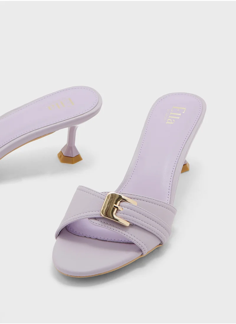ELLA Buckle Detail Mule Heel Sandal