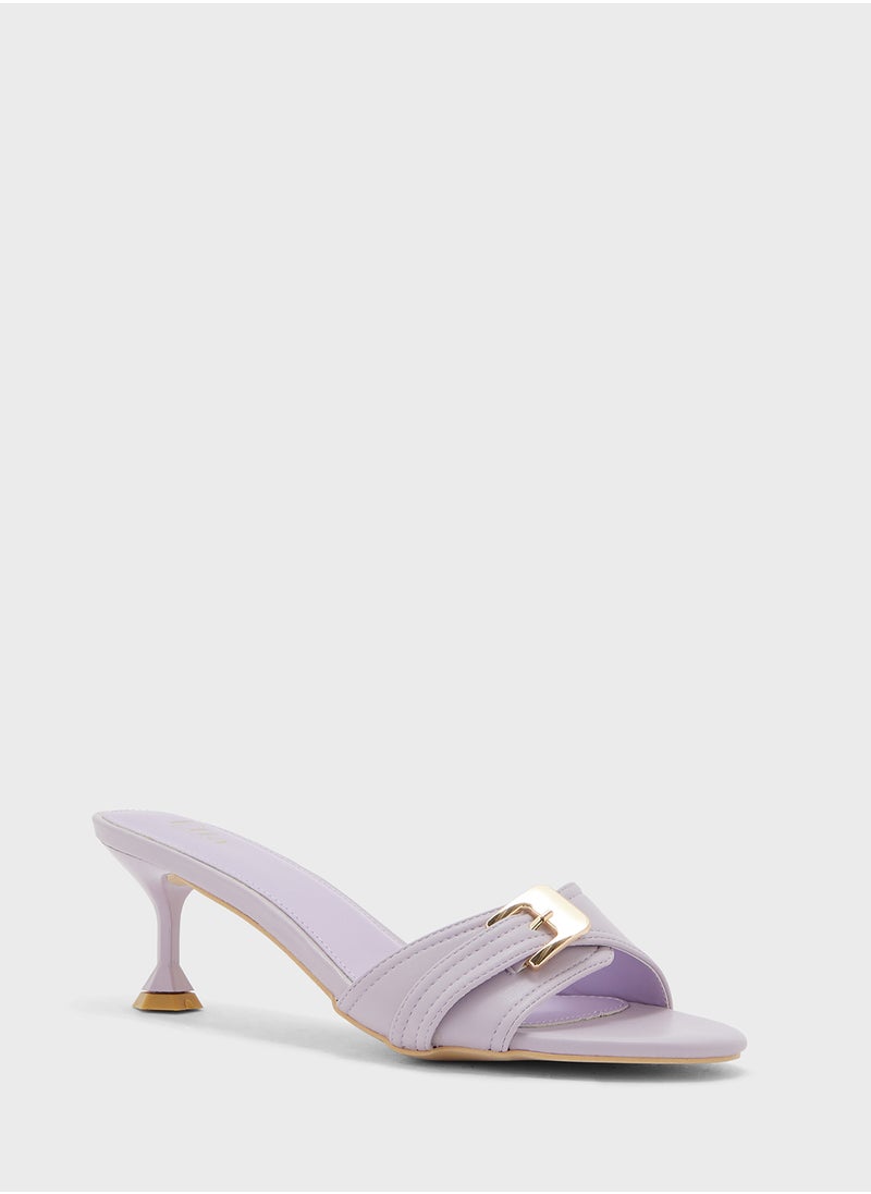 ELLA Buckle Detail Mule Heel Sandal  - Image 2