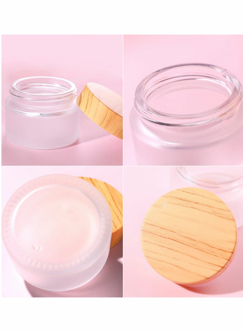Excefore Glass Cosmetic Containers with lids, Round Frosted Cosmetic Jars (4 PACK 50ML) - Image 4