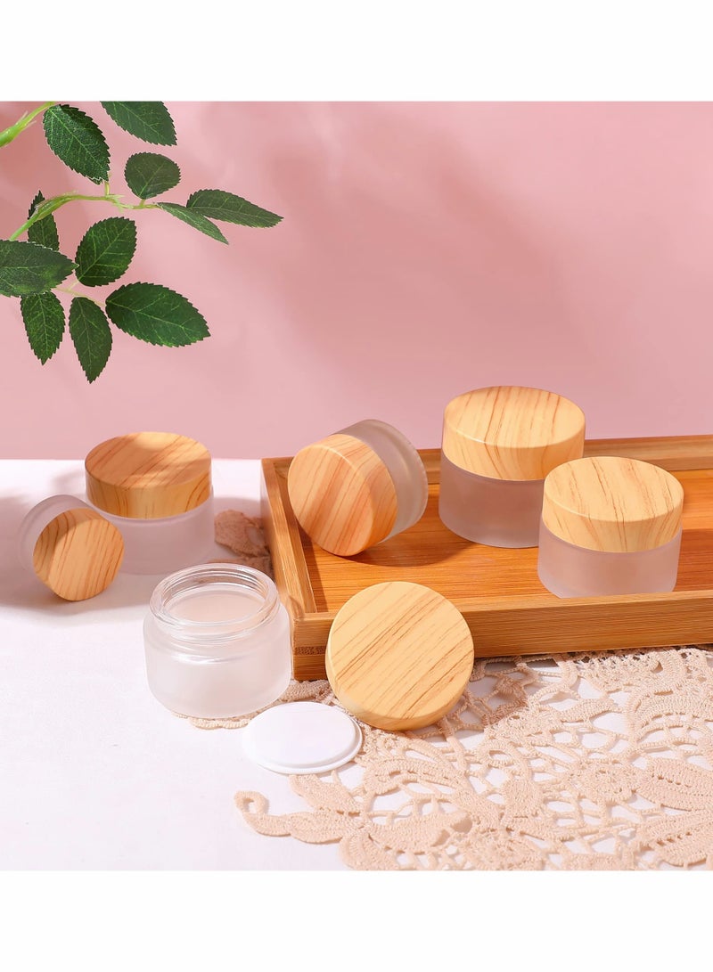 Excefore Glass Cosmetic Containers with lids, Round Frosted Cosmetic Jars (4 PACK 50ML) - Image 3