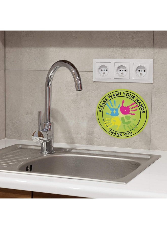 إس بي ليبلز ملصقات "يرجى غسل يديك" / 10 ملصقات زاهية لغسل اليدين / ملصقات توعية وحماية مقاس 6 بوصات لرياض الأطفال والمدارس - Image 2