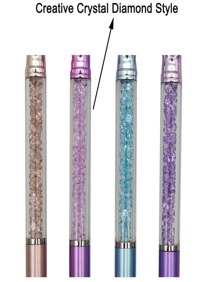 Maydahui 12 PCS Big Crystal Diamond Ballpoint Pens Colorful Retractable Bling Quicksand Pen Rhinestones Metal Pen Black Ink for School Office Wedding Party - Image 3