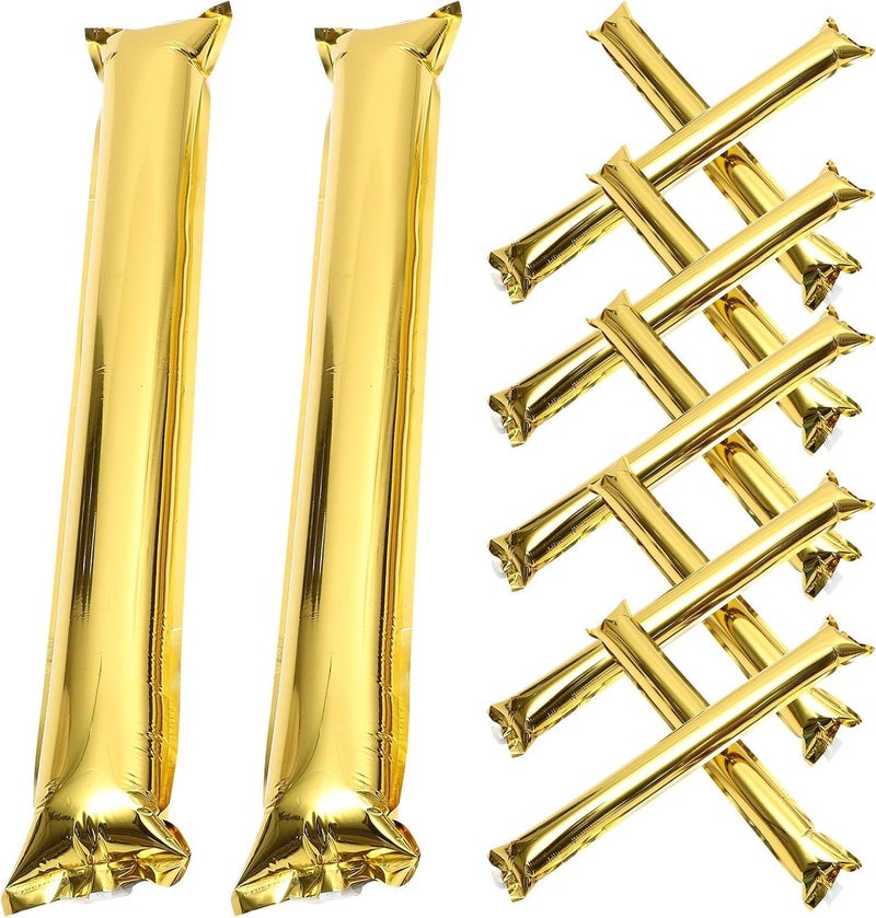 Golden Inflatable Cheering Sticks Noise Makers 24 Pcs for Concerts Sports Events - Image 1