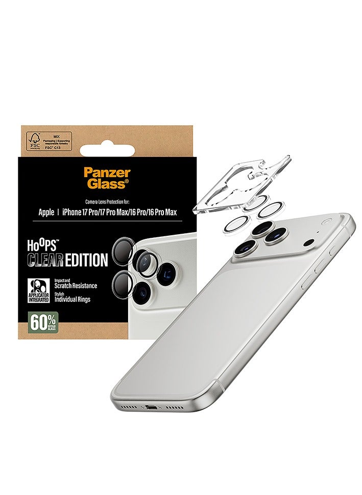بانزرجلاس حماية كاميرا بانزر جلاس Hoops منفصلة ايفون 17 برو و ايفون برو ماكس / 16 برو / 16 برو ماكس - Image 2