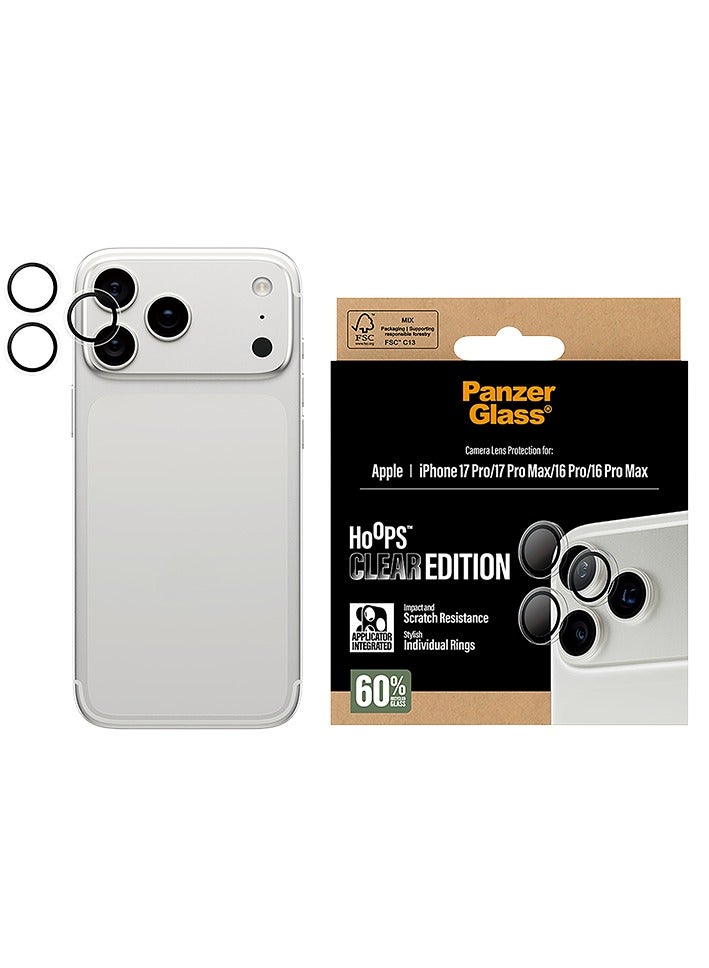 بانزرجلاس حماية كاميرا بانزر جلاس Hoops منفصلة ايفون 17 برو و ايفون برو ماكس / 16 برو / 16 برو ماكس - Image 1