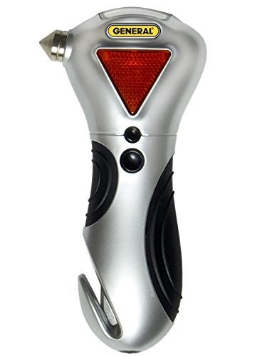 General Tools 7902 4-in-1 Car Escape Tool - Window Breaker, Seat Belt Cutter, Flashing Hazard Light, LED Flashlight - Image 1