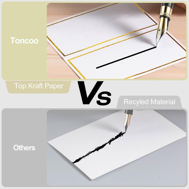 Toncoo 120Pcs Premium Place Cards, Small Table Cards with Gold Foil Border, 2" x 3.5" Tent Card, Escort Cards, Name Card, Wedding Place Cards for Wedding, Table, Dinner Parties, Seating Card - Image 4