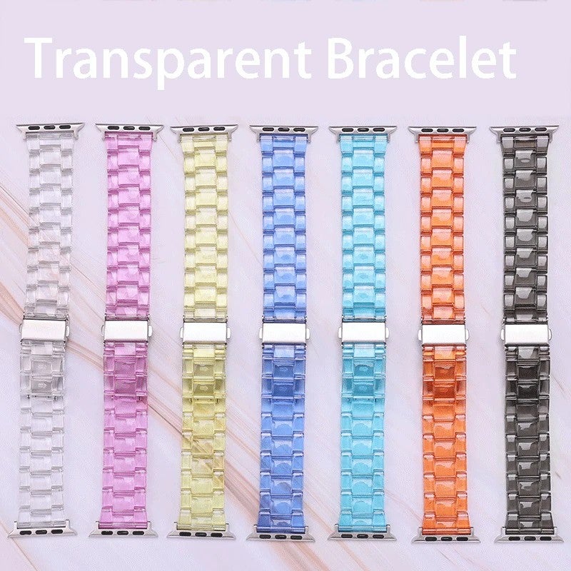 Y&D Luxury Transparent Resin Watch Strap Band for Apple Watch Series 8/7/6/5/4 – Replace the Watch Strap for 40mm 38mm 45mm 41mm 44mm 42mm iWatch - Image 3
