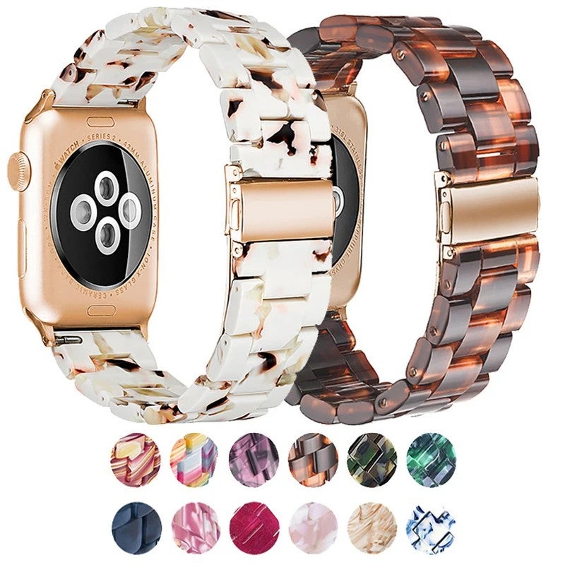 Y&D Luxury Transparent Resin Watch Strap Band for Apple Watch Series 8/7/6/5/4 – Replace the Watch Strap for 40mm 38mm 45mm 41mm 44mm 42mm iWatch - Image 2