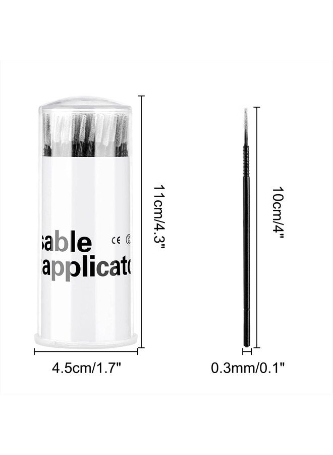 Dming 200PCS Micro Applicators Brushes Mini Cotton Swabs Remove Grafted Eyelash Glue Dedicated Brush Disposable Microswabs for Eyelash Extensions Make up and Lash Clean and Personal Care (Black) - Image 2