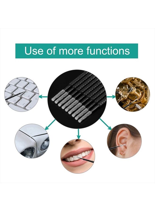 Dming 200PCS Micro Applicators Brushes Mini Cotton Swabs Remove Grafted Eyelash Glue Dedicated Brush Disposable Microswabs for Eyelash Extensions Make up and Lash Clean and Personal Care (Black) - Image 5